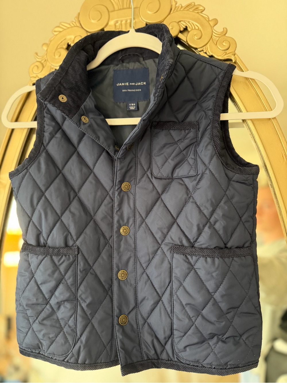 Janie and Jack Quilted Vest in Navy Blue